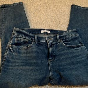 Loft. Worn once. Medium wash denim. Straight leg.